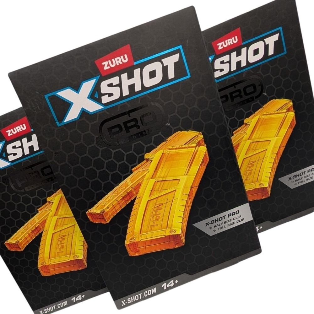 Zuru X-Shot Pro Clip Pack 36753 Translucent Dart Blaster Accessory 3 box bundle